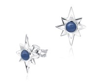 Blue Quartz Stardust Silver Ear Stud STS-3781